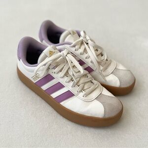 Adidas VL Court 3.0 Women's White and Purple Sneakers